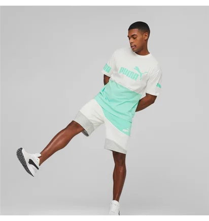 Футболка чоловіча Puma Power Colourblock White/Turquoise 673321-77