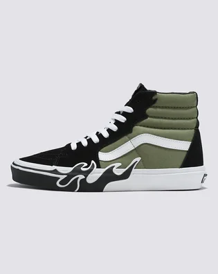 Кеди унісекс Vans Sk8-Hi Flame Shoe Black/Green VN0005UJZBF