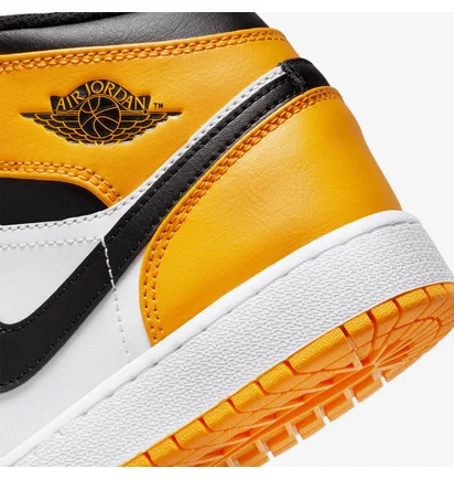 Кроссовки детские Nike Air Jordan 1 Mid Taxi (Gs) Yellow/White 554725-701