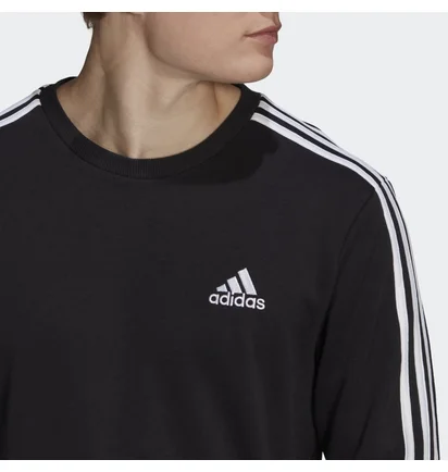 Свитшот мужской Adidas Essentials French Terry 3-Stripes Sweatshirt Black Gk9078