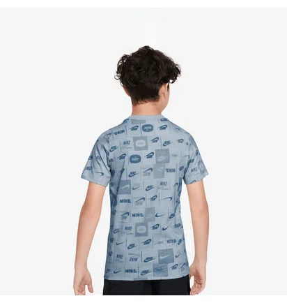 Футболка детская Nike Sportswear Club All Over Print T-Shirt High Brand Read Light Blue FN9609-440