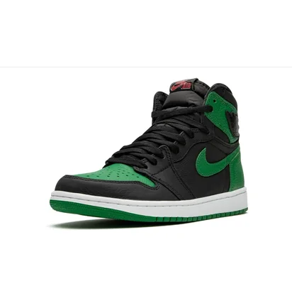 Кроссовки мужские Air Jordan 1 Retro High Black/Green 555088-030