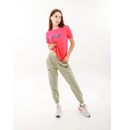 Футболка женская AUSTRALIAN Logo Flowers Tee Jersey V Orange LSDTS0027-227