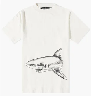 Футболка чоловіча Palm Angels Broken Shark Tee Beige PMAA001S23JER0010410