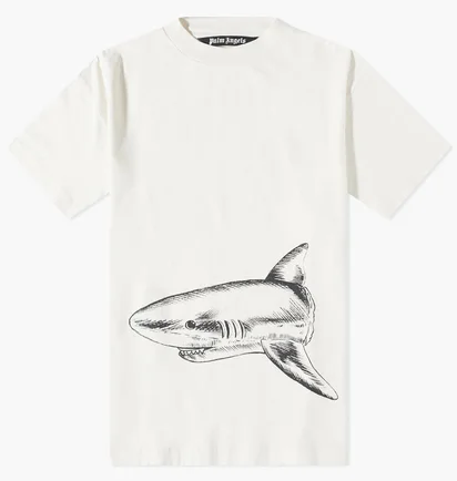 Футболка чоловіча Palm Angels Broken Shark Tee Beige PMAA001S23JER0010410
