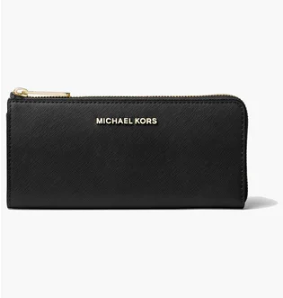 Гаманець жіночий Michael Kors Jet Set Travel Large Saffiano Leather Quarter-Zip Wallet Black 35T6GTVE3L-BLACK-21898