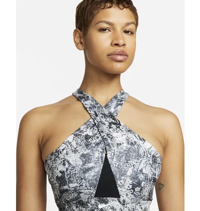 Топ жіночий Nike W Df Swsh Wrap Bra Aop Grey DX1778-010