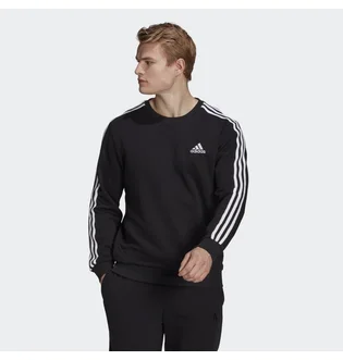 Свитшот мужской Adidas Essentials French Terry 3-Stripes Sweatshirt Black Gk9078