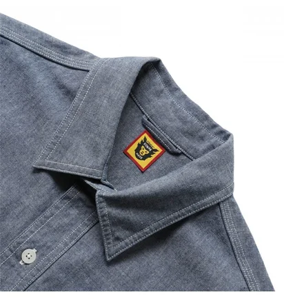 Рубашка мужская Human Made Chambray Shirt Blue HM25SH002