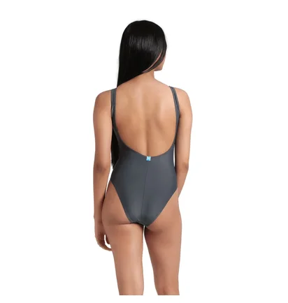 Купальник женский Arena Team Stripe Swimsuit U Back Grey 007058-550