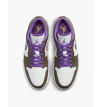 Кроссовки мужские Air Jordan 1 Low White/Brown 553558-215