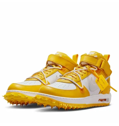 Кроссовки мужские Nike X Off-White™ Air Force 1 Mid Sp Lthr Yellow/White DR0500-101