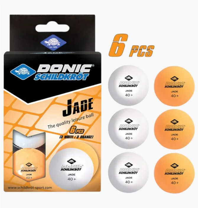 Мяч для настольного тенниса Donic Jade Ball (6 шт) White/Orange 608509