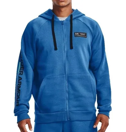 Толстовка мужская Under Armour Sweatshirt Rival Fleece Chroma Fz Hd-Blu Blue 1370344-474
