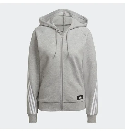 Толстовка женская Adidas Sportswear Future Icons 3-Stripes Hooded Track Top Grey H57289