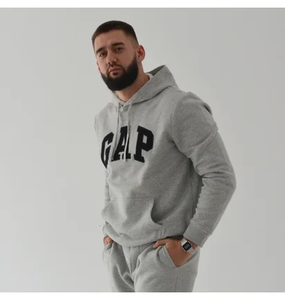 Худі чоловіче Gap Logo Hoodie Light Heather Grey 510981021