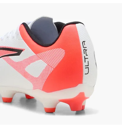 Бутсы унисекс Puma Ultra 5 Play Fg/Ag White/Orange 108169-01