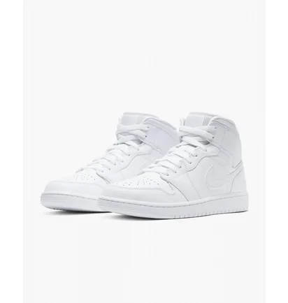 Кроссовки мужские Air Jordan 1 Mid White 554724-130