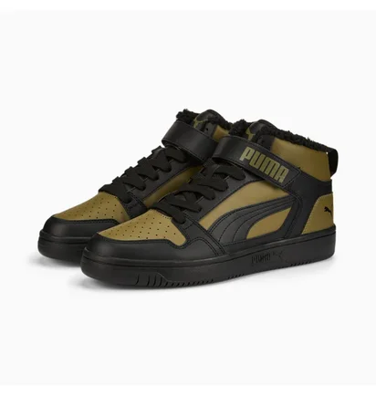 Кроссовки мужские Puma Mid Strap Winter Sneakers Black/Olive 386376