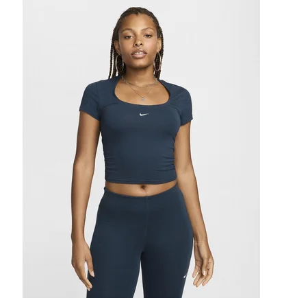 Футболка женская Nike Sportswear Chill Knit Short-Sleeve Square-Neck Top Blue FZ7990-478