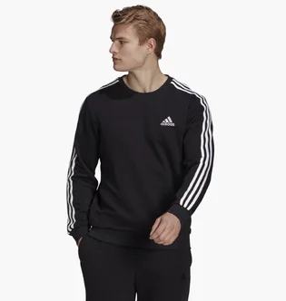 Світшот чоловічий Adidas Essentials French Terry 3-Stripes Sweatshirt Black Gk9078