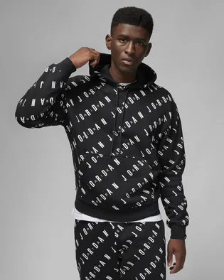 Худи мужское Air Jordan Essentials Allover Heritage Print Fleece Pullover Hoodie Black Dv7640-010