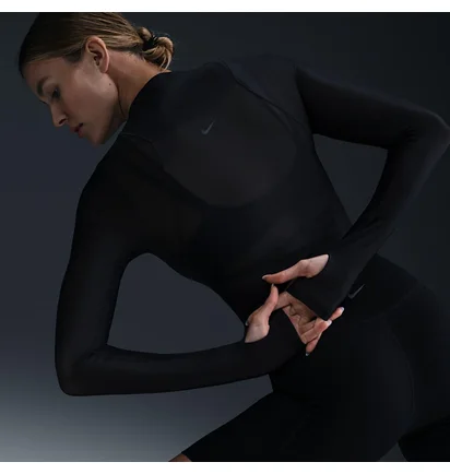 Лонгслив женский Nike Zenvy Sheer WomenS Dri-Fit Black FV7915-010