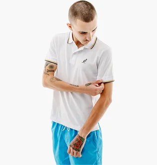 Поло чоловіче AUSTRALIAN 2-Stripe Pique Polo S-Fit White LSUPO0004-002