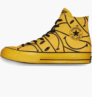 Кеди унісекс Converse X Chinatown Market Chuck 70 Hi Yellow Smiley Yellow 171254C