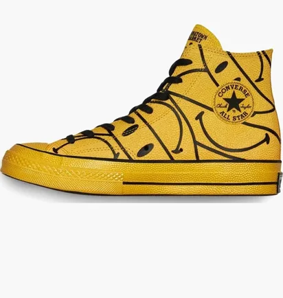 Кеди унісекс Converse X Chinatown Market Chuck 70 Hi Yellow Smiley Yellow 171254C