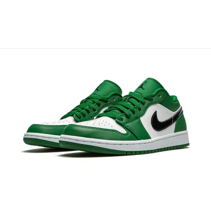 Кросівки чоловічі Air Jordan 1 Low White/Green 553558-301
