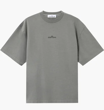 Футболка мужская Stone Island Regular-Fit Short-Sleeve T-Shirt With Megacity Sky Embroidery Grey K2S152100021-S0233-V006B