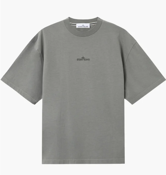 Футболка мужская Stone Island Regular-Fit Short-Sleeve T-Shirt With Megacity Sky Embroidery Grey K2S152100021-S0233-V006B
