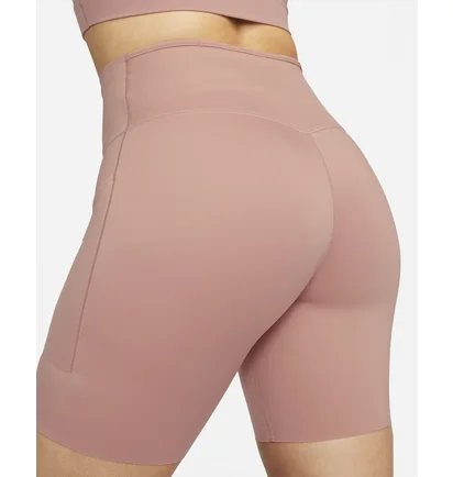 Топ женский Nike Go WomenS Firm-Support High-Waisted 8 Biker Shorts With Pockets Peach DQ5923-618