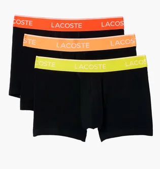 Трусы мужские Lacoste Logo Waist Trunks Black (3 шт) 5H3401-51