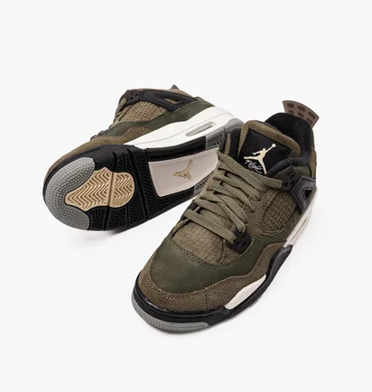 Кроссовки детские Air Jordan 4 Retro Se Craft Medium Olive FB9928-200