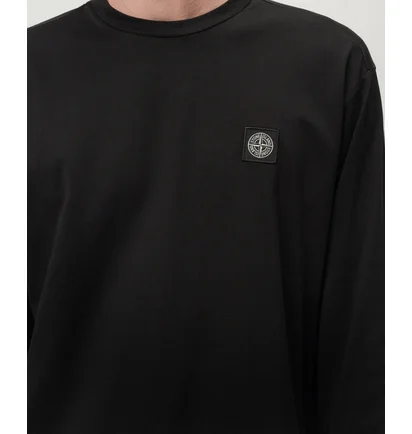 Лонгслив мужской Stone Island Logo L/S T-Shirt Black 811522713-A0029