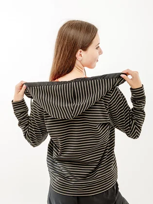 Толстовка женская AUSTRALIAN Stripes Hoodie Polyviscosa Jacket Black LSDGC0010-003