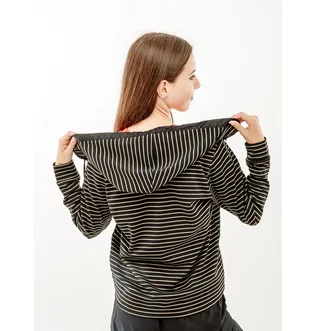 Толстовка женская AUSTRALIAN Stripes Hoodie Polyviscosa Jacket Black LSDGC0010-003
