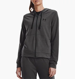 Толстовка жіноча Under Armour Hooded Sweatshirt Rival Terry Fz Hoodie-Gry Black 1369853-010