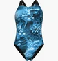 Купальник женский Arena Blue Flowers Swimsuit V Back Blue 009027-850