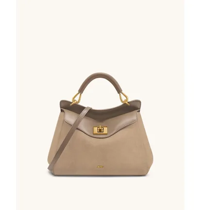 Сумка жіноча JW PEI Lucia Classic Faux Suede Top Handle Bag Brown BB2025BG123149JWP