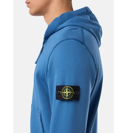 Толстовка мужская Stone Island Compass-Badge Zip-Up Blue 811564251-V0024