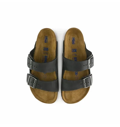 Тапочки унісекс BIRKENSTOCK Arizona Soft Footbed Oiled Leather Sandals Black 752481