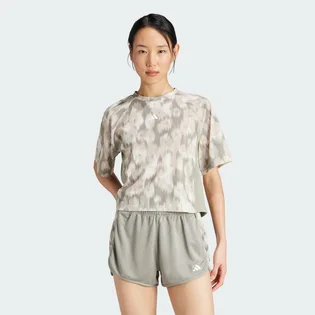 Футболка жіноча Adidas Train Essentials Allover Print Flower Tie-Dye Beige IK5466