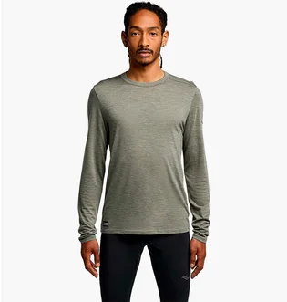 Лонгслив мужской Saucony Peregrine Merino Long Sleeve Grey SAM800362-BUH