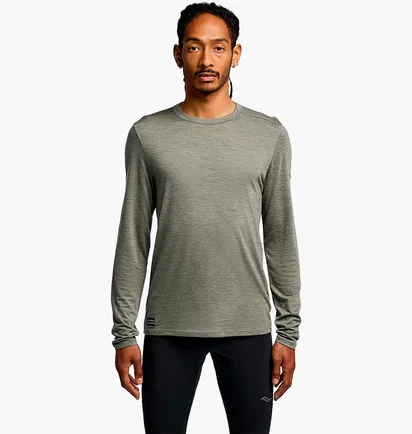 Лонгслив мужской Saucony Peregrine Merino Long Sleeve Grey SAM800362-BUH