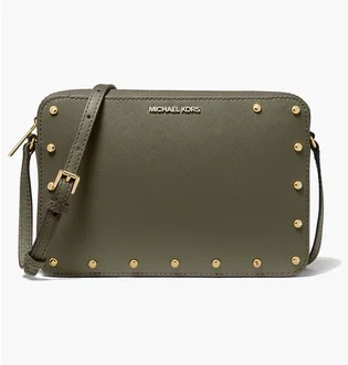 Сумка жіноча Michael Kors Sandrine Studded Saffiano Leather Crossbody Bag Olive 38S8CD1C3L-OLIVE-64308