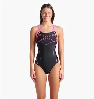 Купальник женский Arena Graphic Swimsuit Swim Pro Back Black 009024-590