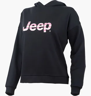 Худі жіноче Jeep Hooded Cropped Sweatshirt Striped Print Black O102609-B000